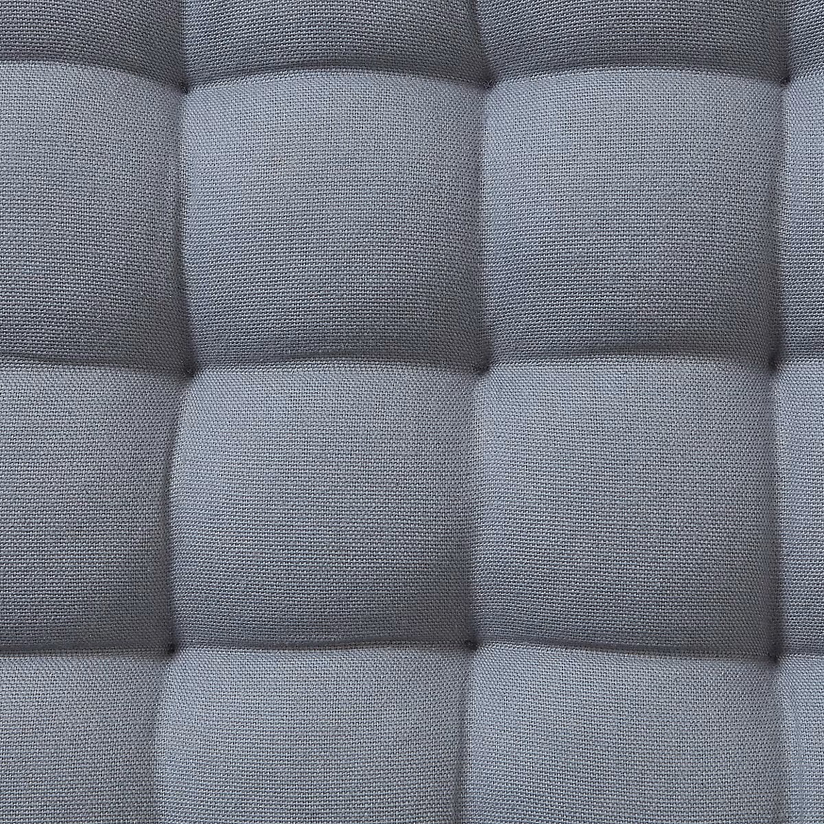 Galette de chaise capitonnée gris 36 x 36 cm