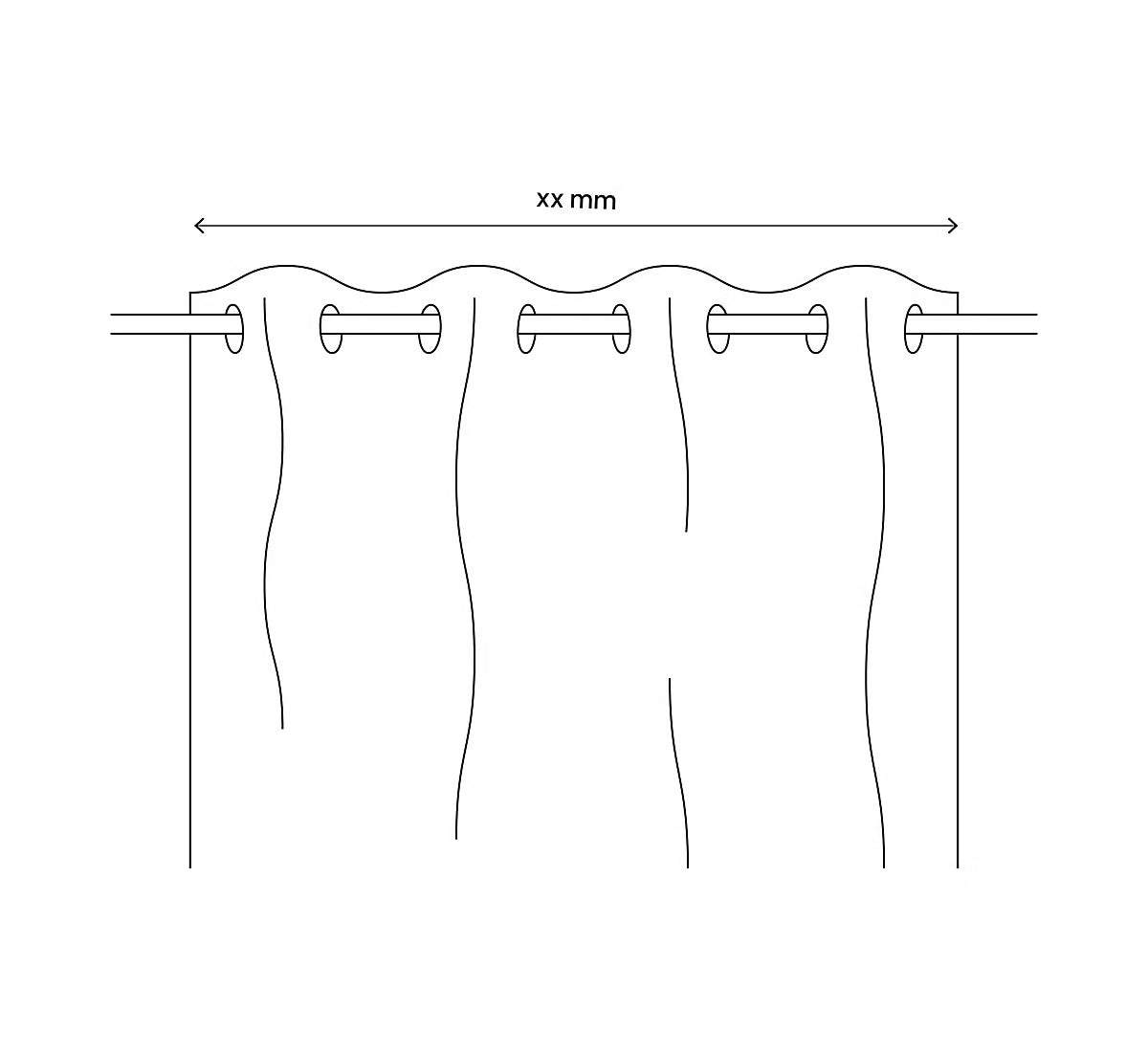 Rideau gris foncé L 223 x l 140cm (avec ruban thermo-adhésif)