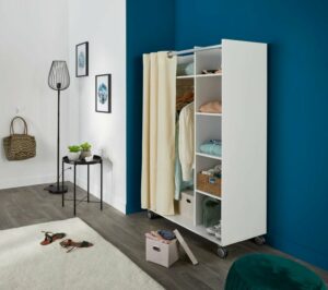 Kit dressing avec rideau L.100 cm MOVE blanc