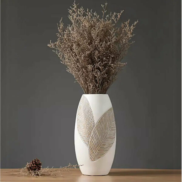 Grand Vase Blanc Décoratif 35cm