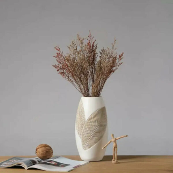 Grand Vase Blanc Décoratif 35cm