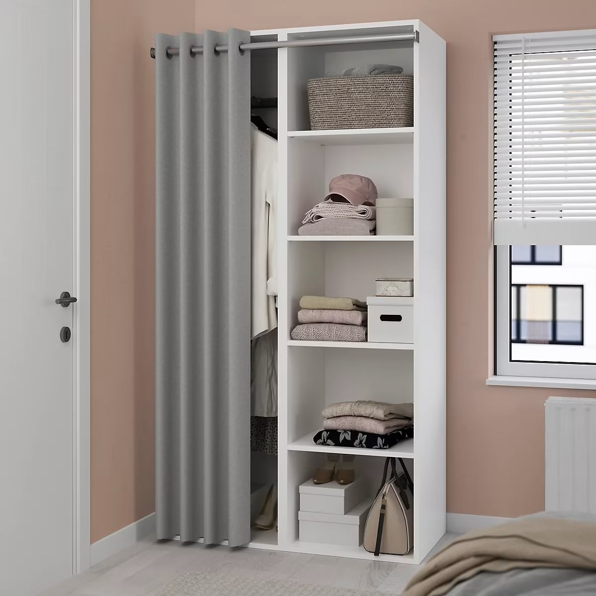 Rideau gris foncé L 223 x l 140cm (avec ruban thermo-adhésif)