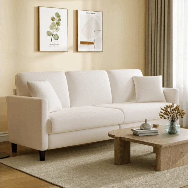 Canapé 3 places en velours (1) Canapé droit fixe 3 places Velours