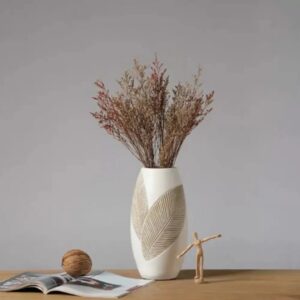 Grand Vase Blanc Décoratif 35cm