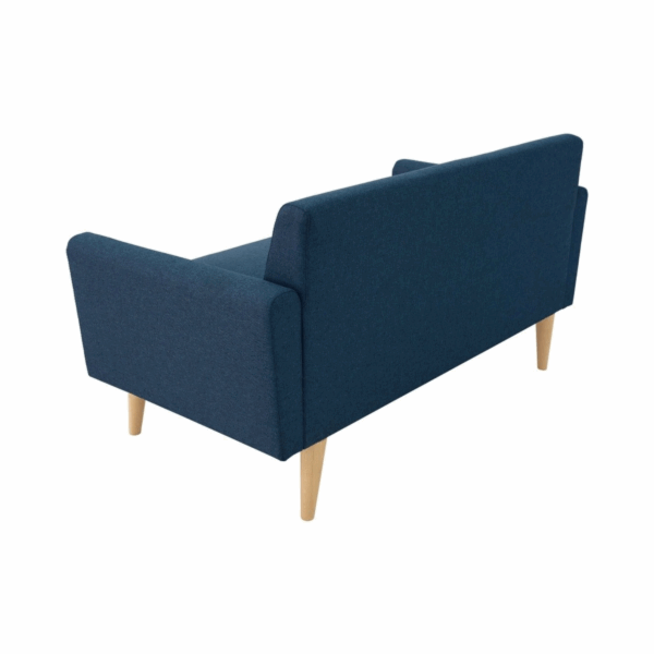 Canapé droit fixe 2 places tissu bleu