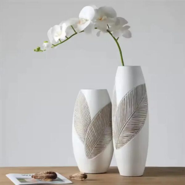 Grand Vase Blanc Décoratif 45cm