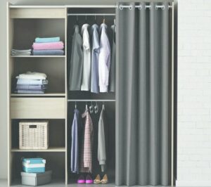 Armoire dressing extensible MOKA imitation Chêne brossé et noir