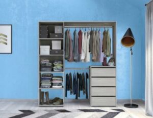 Kit dressing "Karisma" imitation chêne grisé H. 200 x L. 180 x P. 40 cm