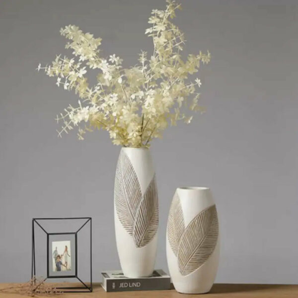 Grand Vase Blanc Décoratif 45cm