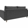Canapé 3 places convertible semi-express SINKI tissu gris anthracite couchage 182x142cm