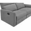 Canapé 3 places 2 relax manuels CORRANO tissu gris clair