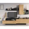 Meuble TV KASTLE Imitation chêne et Noir