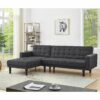 Canapé d'angle ANDREW convertible Gris anthracite