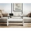 Table basse avec plateau relevable YANA Blanc et imitation béton