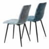 Lot de 2 chaises DIANE en velours bleu
