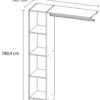 Kit dressing 1 colonne ajustable Pole décor blanc H. 180 x L. 120 x P. 39,7 cm