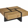 Table basse SQUARE Imitation chêne et noir