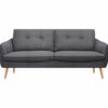 Canapé 3 places fixe KEIRA Gris foncé