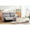 Canapé 3 places 2 relax manuels CORRANO tissu gris clair