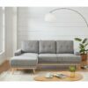 Canapé d'angle gauche SUNNY tissu Gris clair