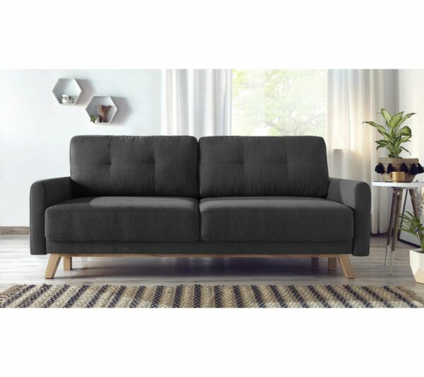 Canapé 3 places convertible avec coffre BALIO Gris anthracite