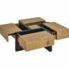 Table basse SQUARE Imitation chêne et noir