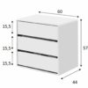 Caisson 3 Tiroirs Pour Intérieur D'armoire - Tsira - L 60 X L 44 X H 57 Cm