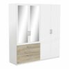 Armoire 4 portes 2 tiroirs L.179 cm READY imitation chêne kronberg et blanc