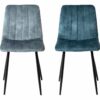 Lot de 2 chaises DIANE en velours bleu