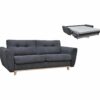 Canapé 3 places convertible express 160x190cm MILANE tissu gris anthracite