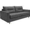 Canapé 3 places convertible semi-express SINKI tissu gris anthracite couchage 182x142cm