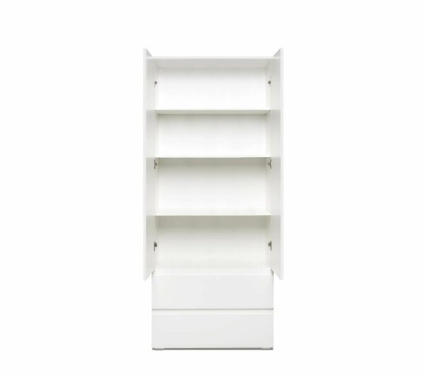 Armoire 2 portes 2 tiroirs LUMIA blanc