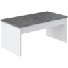 Table basse avec plateau relevable YANA Blanc et imitation béton