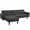 Canapé d'angle ANDREW convertible Gris anthracite