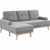 Canapé d'angle gauche SUNNY tissu Gris clair