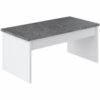 Table basse avec plateau relevable YANA Blanc et imitation béton