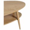 Table basse ovale double plateau COLUMBUS imitation chêne