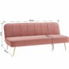 Banquette 3 places convertible LILY en velour rose
