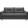 Canapé 3 places convertible semi-express SINKI tissu gris anthracite couchage 182x142cm