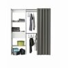 Armoire dressing extensible MOKA Blanc perle et rideau gris