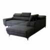Canapé d'angle convertible droit WESLEY tissu loft anthracite