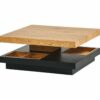 Table basse plateau pivotant TURN Imitation chêne et noir