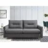 Canapé 3 places convertible semi-express SINKI tissu gris anthracite couchage 182x142cm