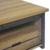 Table basse avec rangements CAISSE imitation chêne et noir