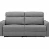 Canapé 3 places 2 relax manuels CORRANO tissu gris clair