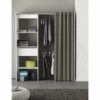 Armoire dressing extensible MOKA Blanc perle et rideau gris