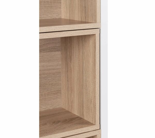 Bibliothèque modulable INGENUE blanc et imitation chêne