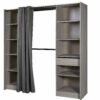 Kit dressing 2 colonnes avec rideau Eklips II H. 200 cm x L. 200 cm décor chêne grisé