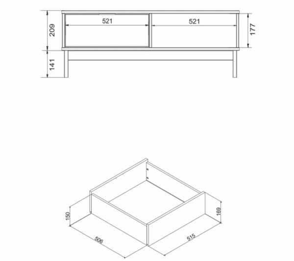 Table basse style atelier BRONX Bois massif et noir