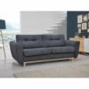 Canapé 3 places convertible express 160x190cm MILANE tissu gris anthracite